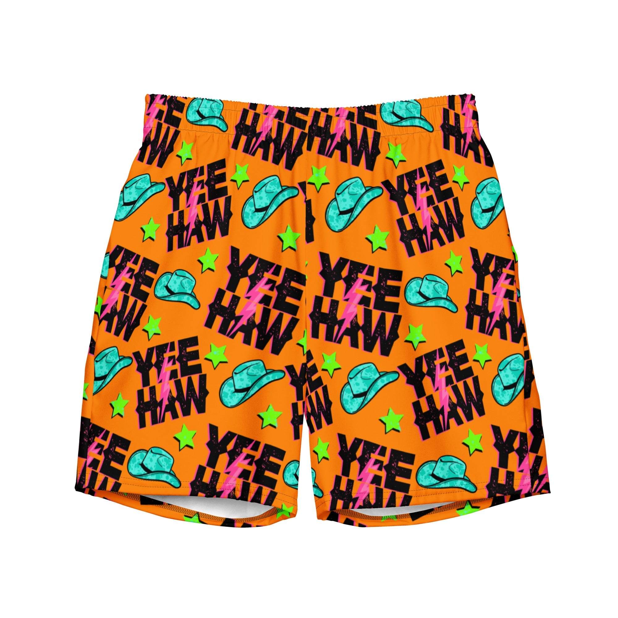 Baha Ranch Yeehaw Orange Men's Swim Trunks by Baha Ranch Western Wear