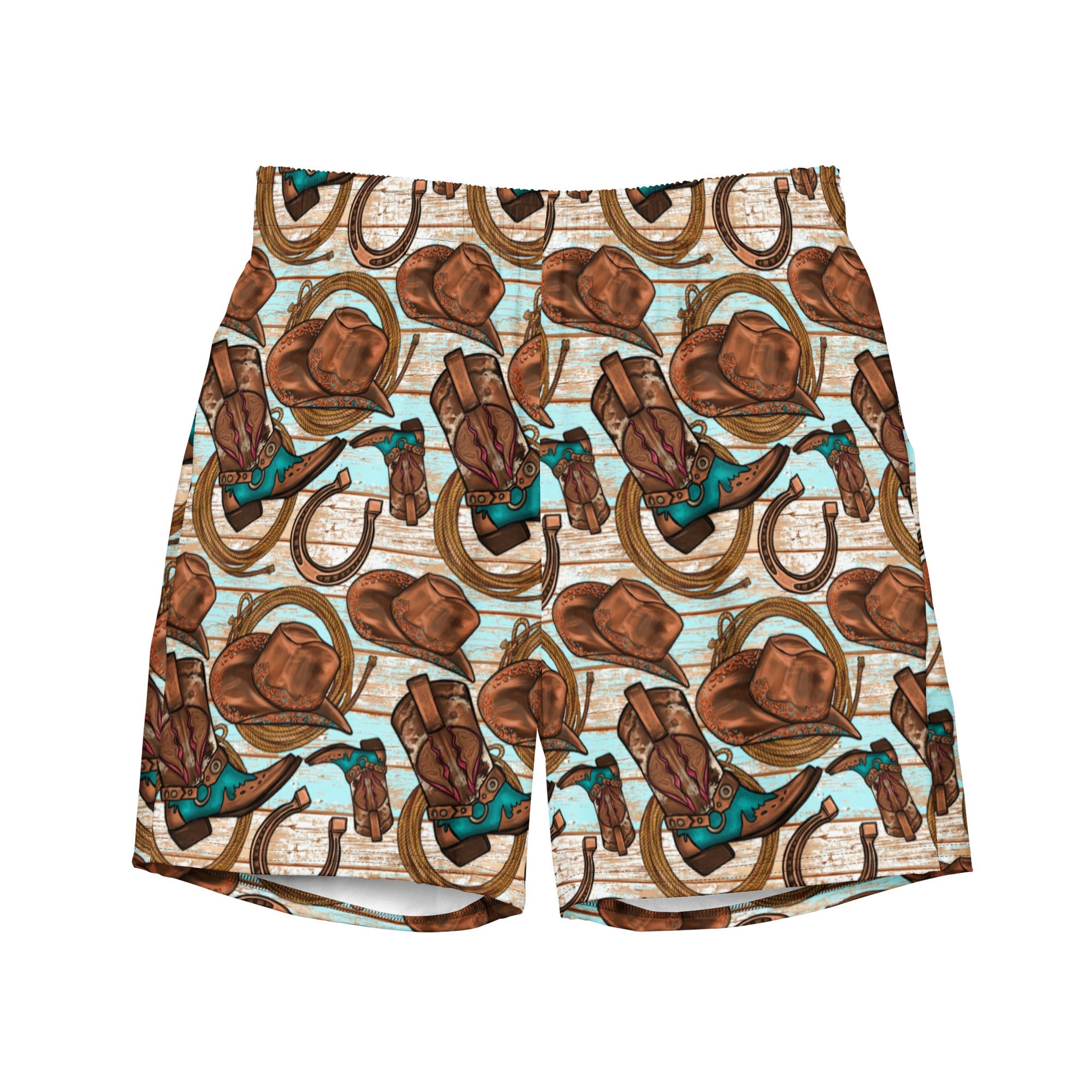 Baha Ranch Yeehaw Cowboy Up Men's Swim Trunks by Baha Ranch Western Wear