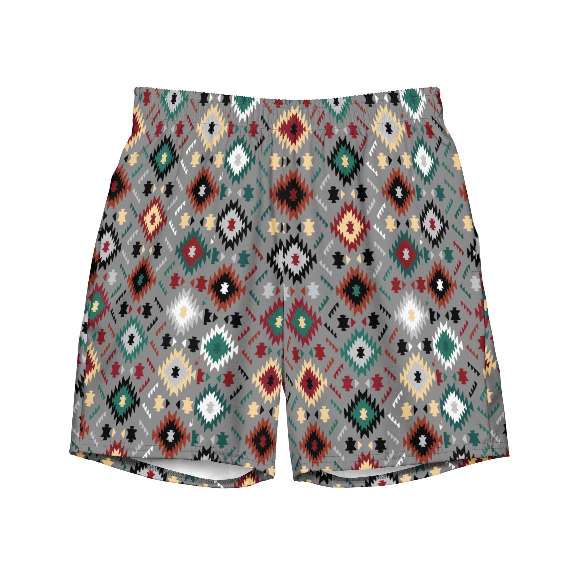 Baha Ranch Yeehaw Gray Aztec Men's Swim Trunks by Baha Ranch Western Wear