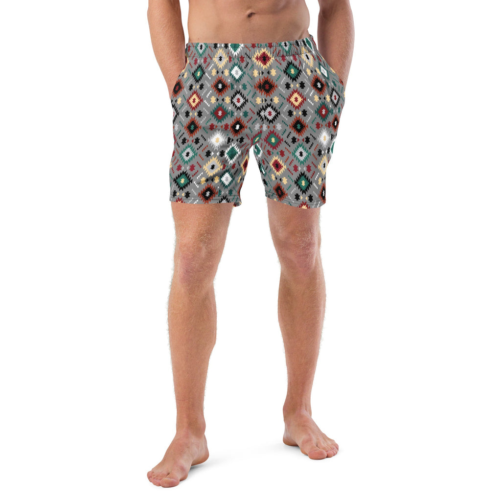 Baha Ranch Yeehaw Gray Aztec Men's Swim Trunks by Baha Ranch Western Wear - product image 2