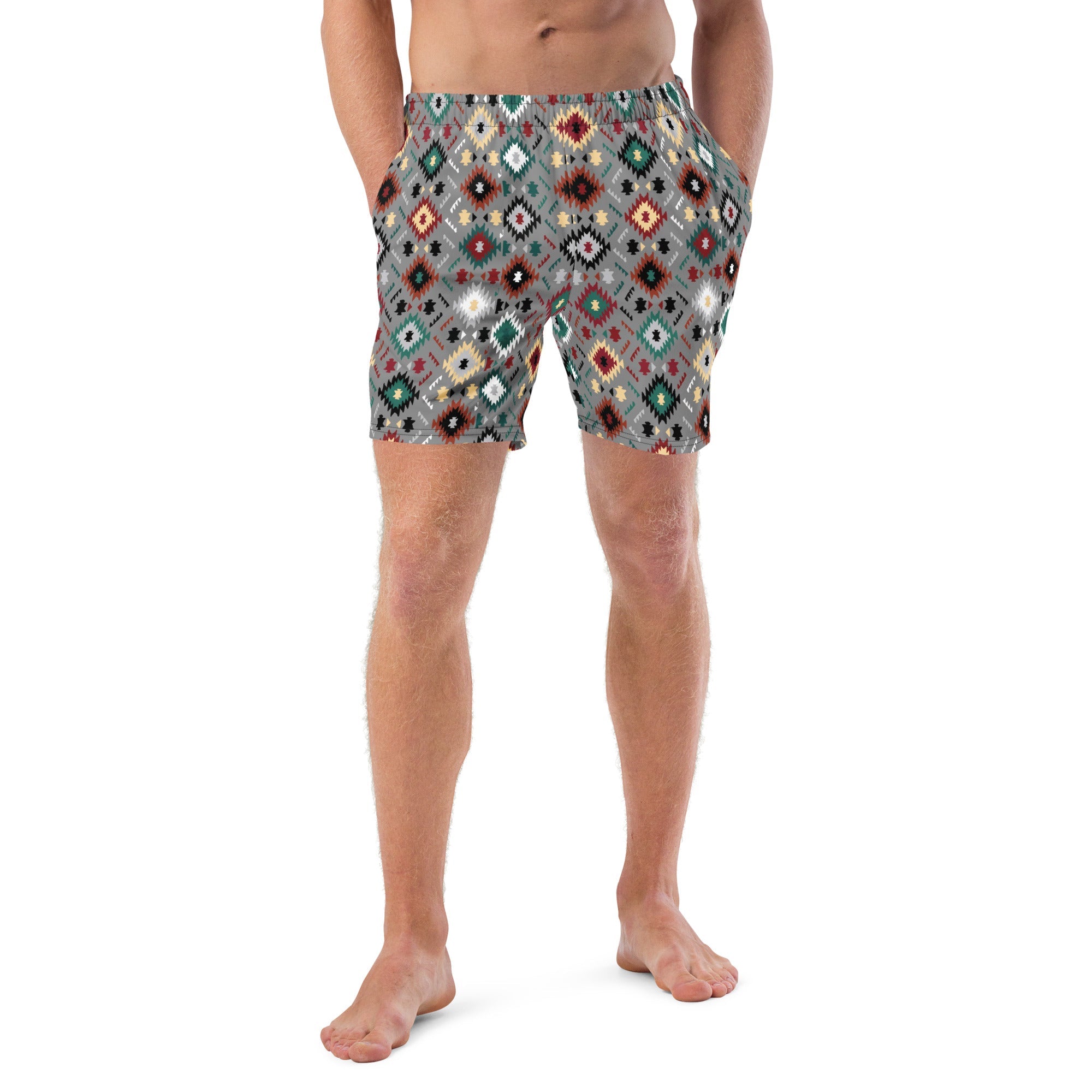 Baha Ranch Yeehaw Gray Aztec Men's Swim Trunks by Baha Ranch Western Wear - product image 2