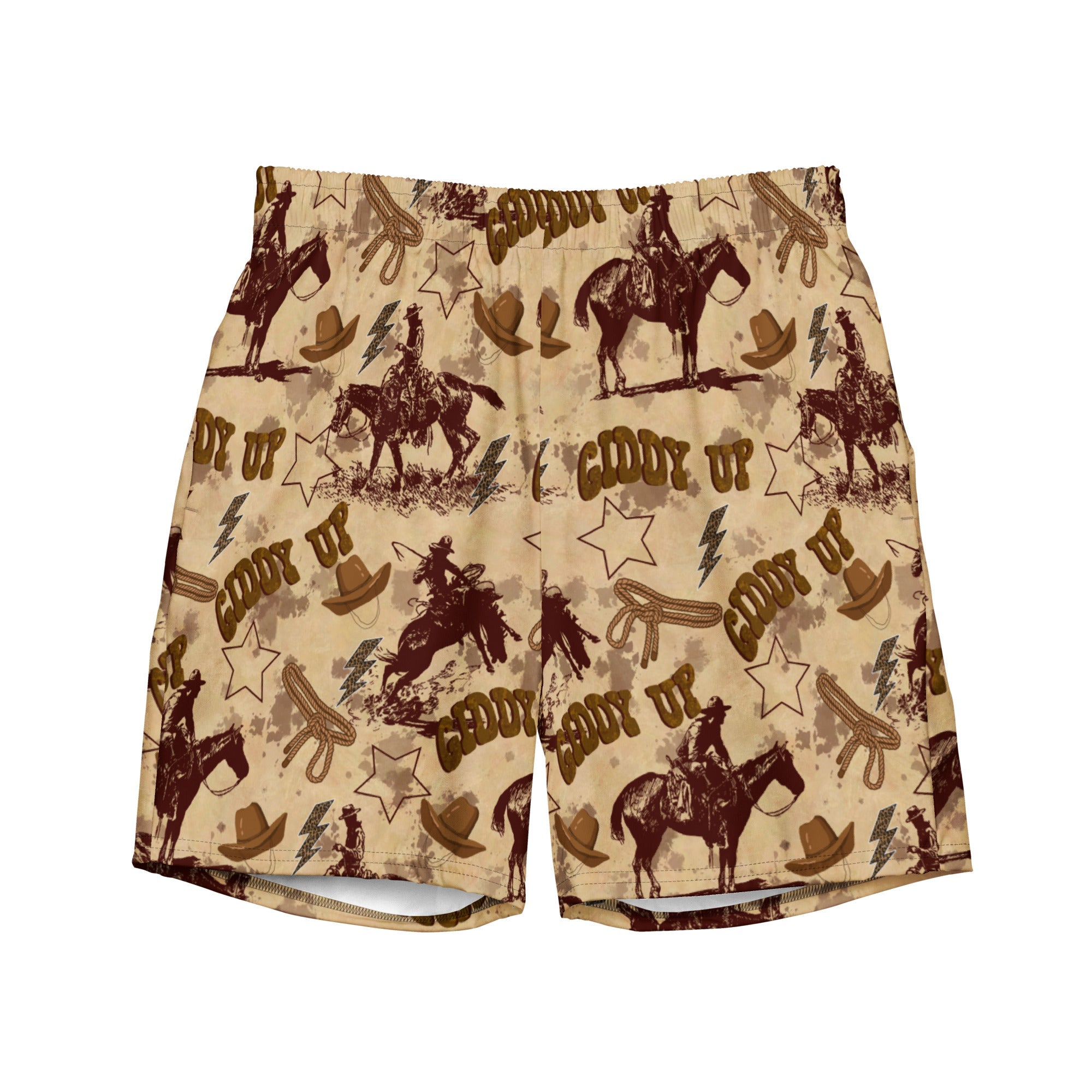 Baha Ranch Yeehaw Vintage Western Men's Swim Trunks by Baha Ranch Western Wear