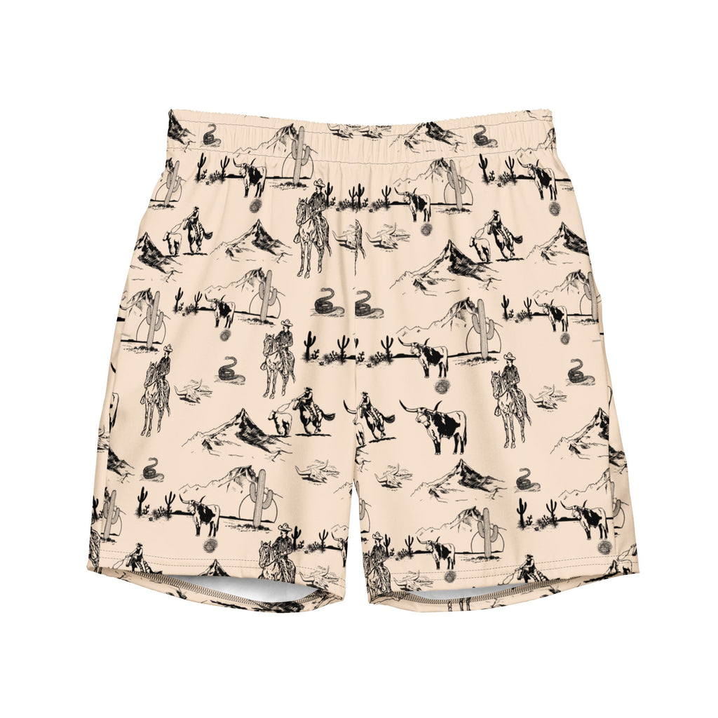 Baha Ranch Yeehaw Cowboy Ranch Men's Swim Trunks by Baha Ranch Western Wear