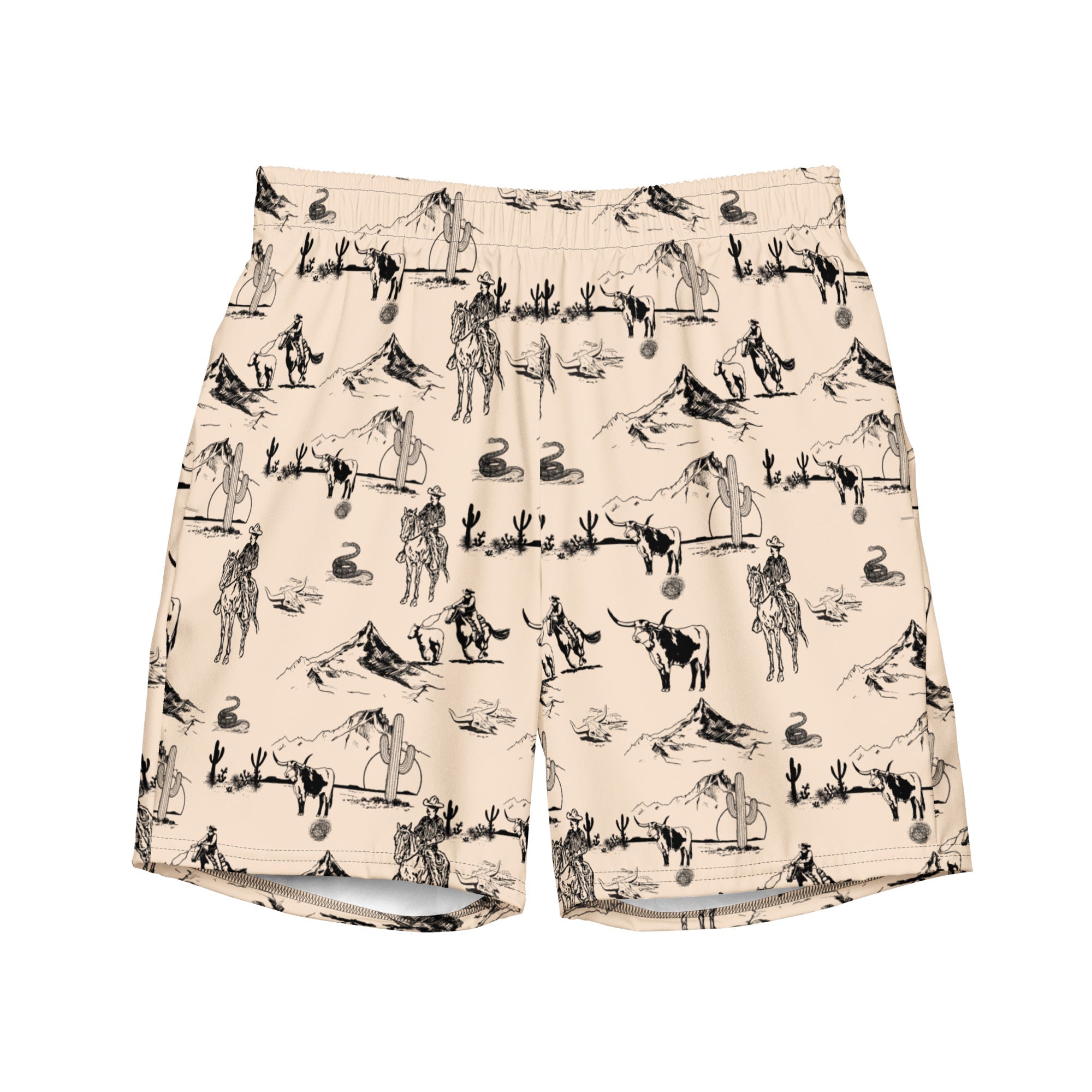 Baha Ranch Yeehaw Cowboy Ranch Men's Swim Trunks by Baha Ranch Western Wear