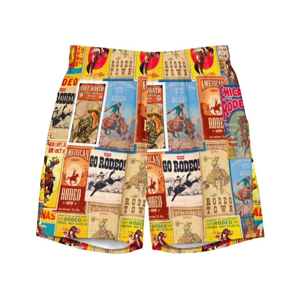 Baha Ranch Yeehaw Rodeo Poster Men's Swim Trunks by Baha Ranch Western Wear