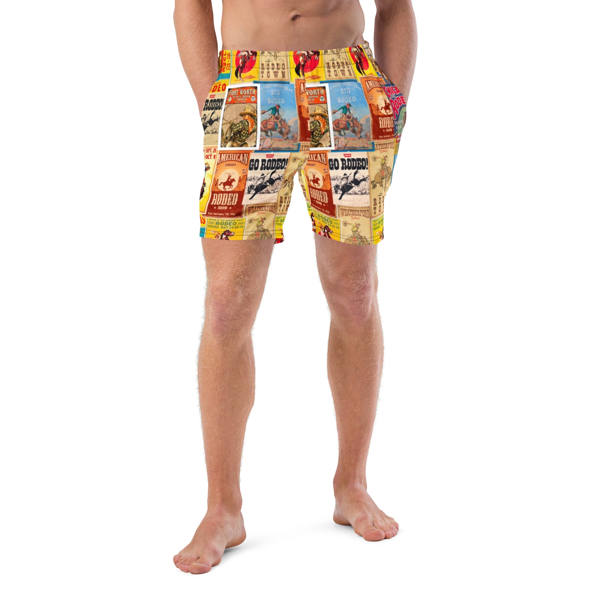 Baha Ranch Yeehaw Rodeo Poster Men's Swim Trunks by Baha Ranch Western Wear - product image 2
