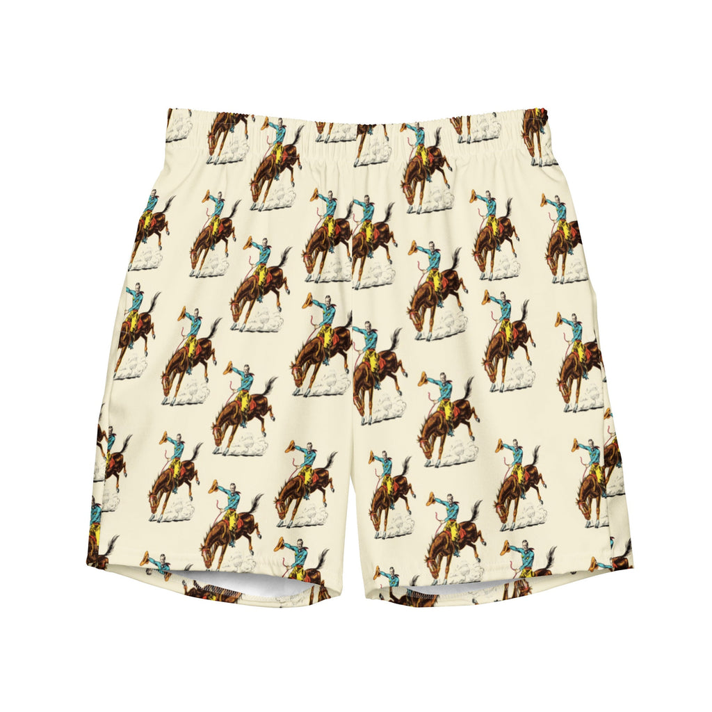 Baha Ranch Yeehaw Vintage Rodeo Men's Swim Trunks by Baha Ranch Western Wear