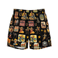 Baha Ranch Yeehaw Vintage Cowboy Collage Swim Trunks by Baha Ranch Western Wear