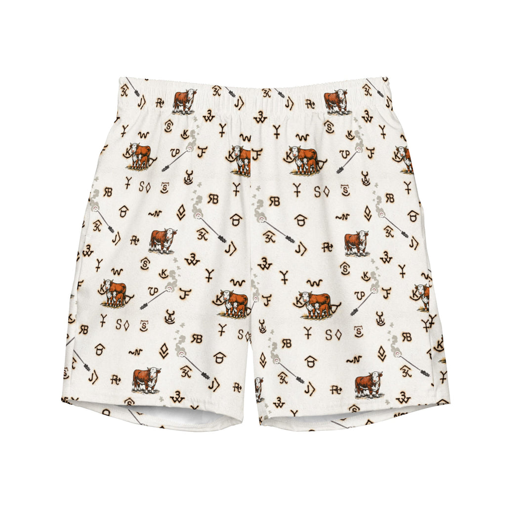 Baha Ranch YEEHAW Hereford Brands Swim Trunks by Baha Ranch Western Wear
