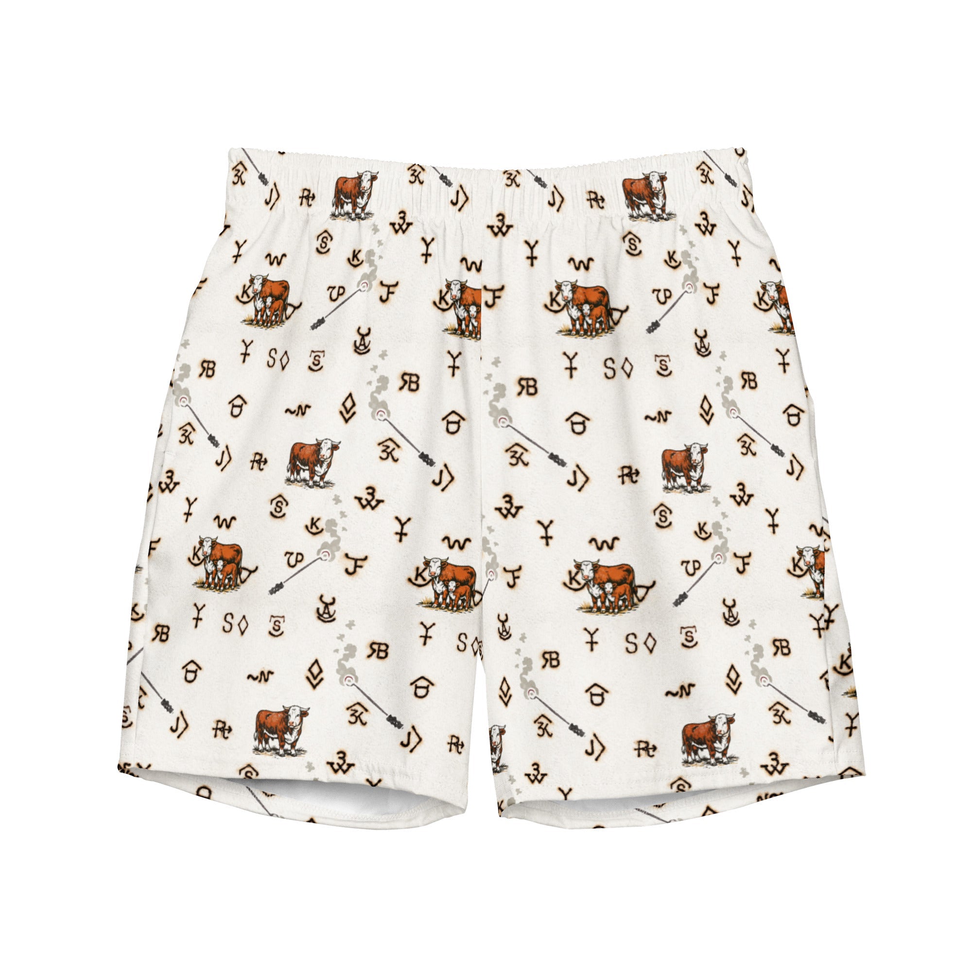Baha Ranch YEEHAW Hereford Brands Swim Trunks by Baha Ranch Western Wear