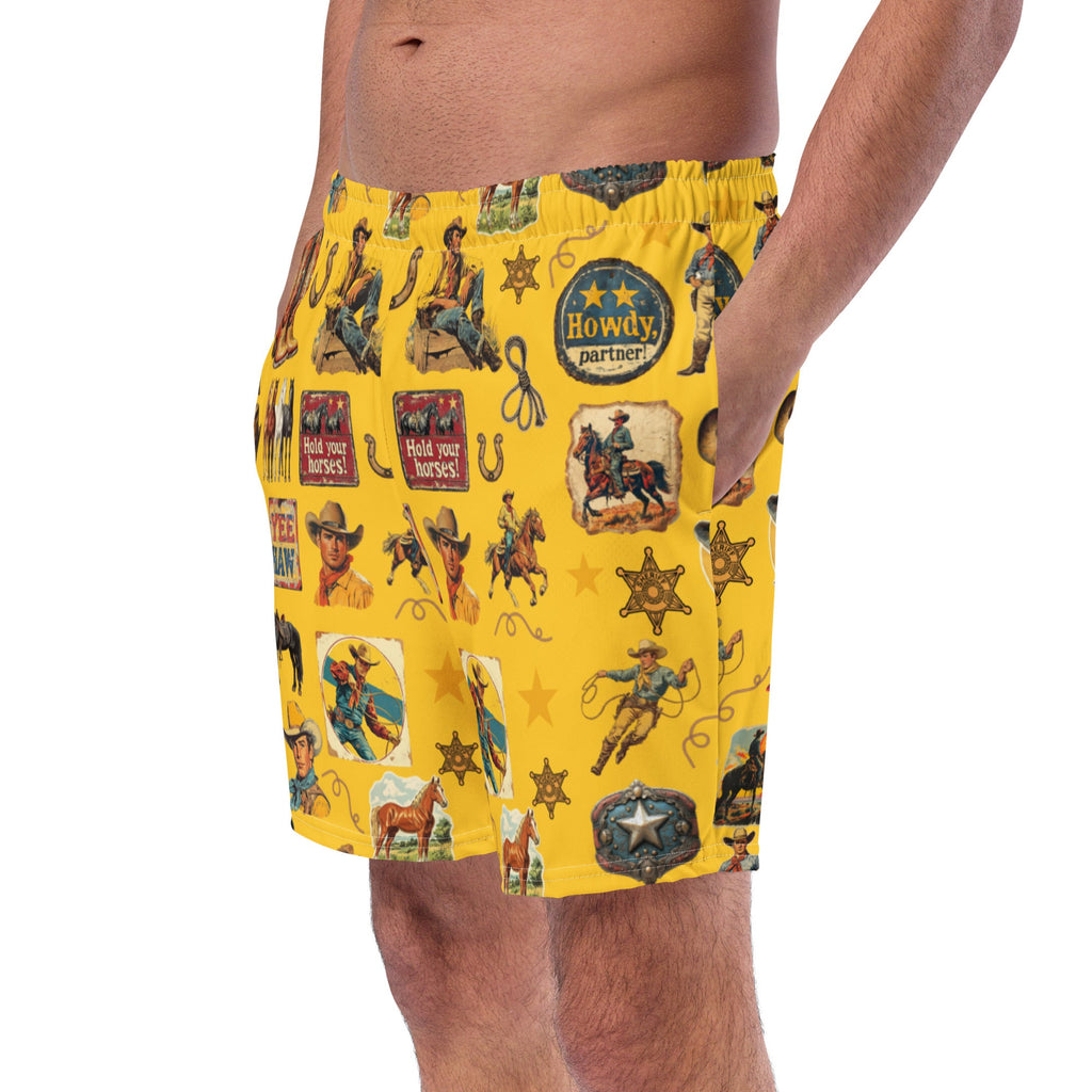 Baha Ranch YEEHAW Vintage Cowboy Collage Western Swim Trunks Shorts by Baha Ranch Western Wear - product image 6