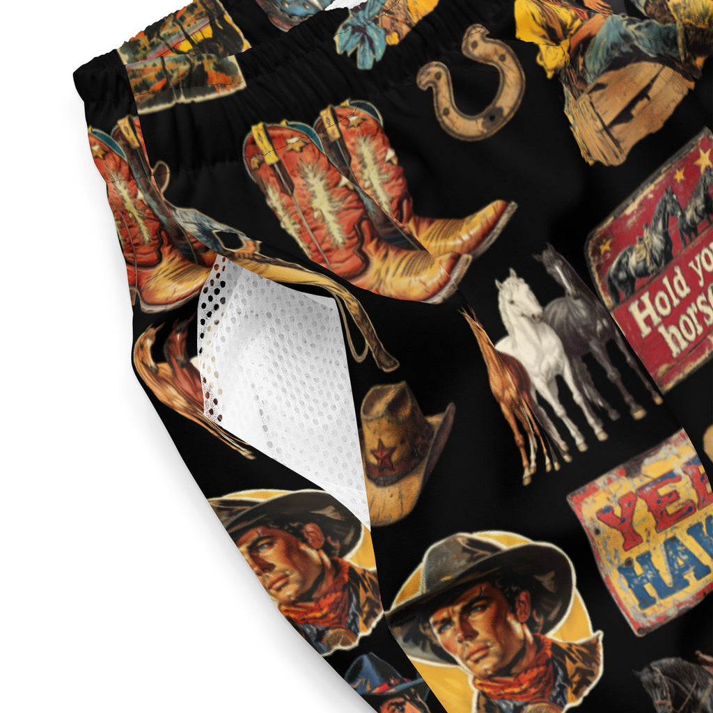 Baha Ranch YEEHAW Vintage Cowboy Collage Western Swim Trunks Shorts by Baha Ranch Western Wear - product image 5