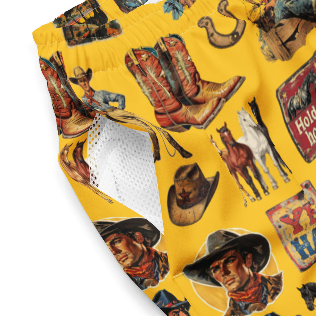 Baha Ranch YEEHAW Vintage Cowboy Collage Western Swim Trunks Shorts by Baha Ranch Western Wear - product image 5
