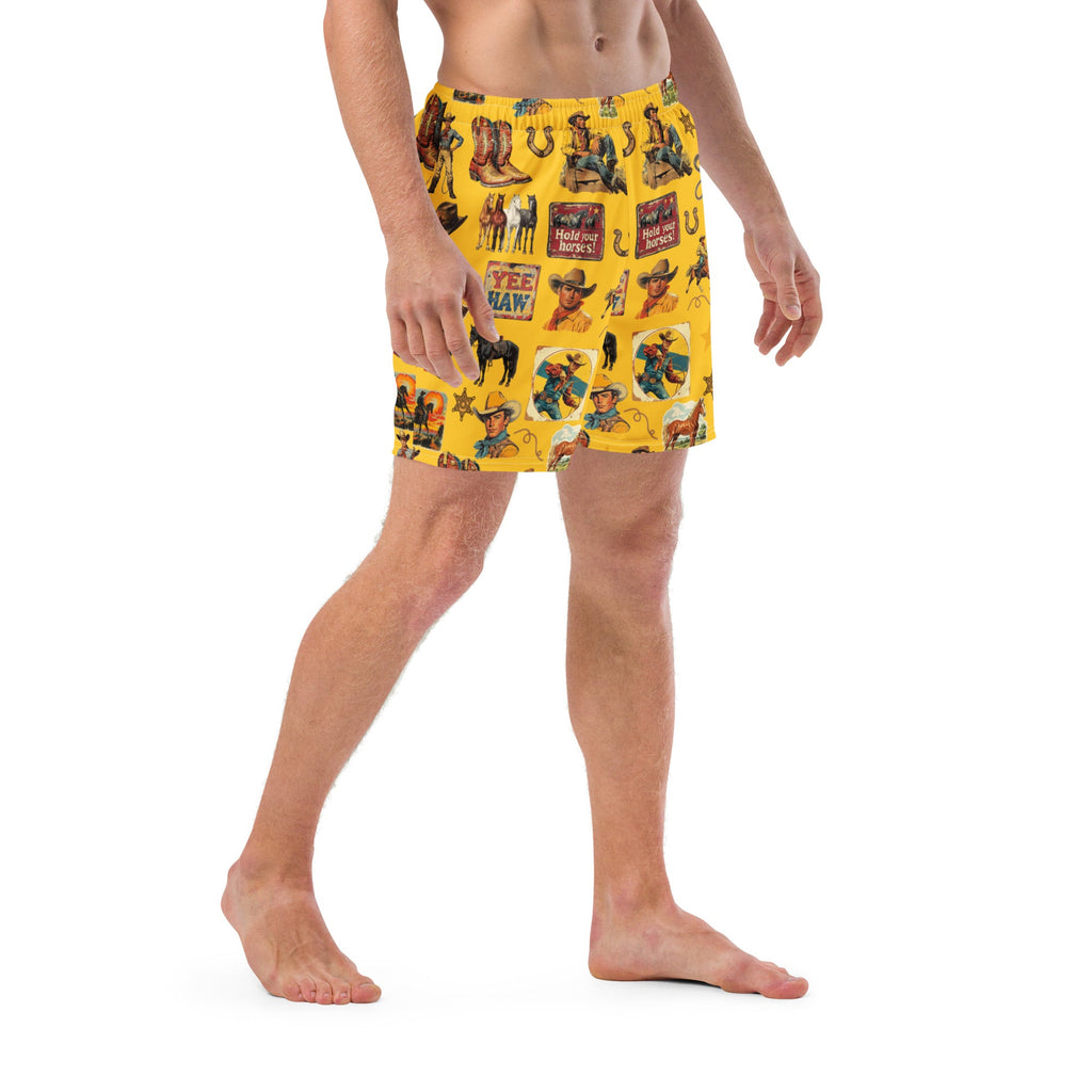 Baha Ranch YEEHAW Vintage Cowboy Collage Western Swim Trunks Shorts by Baha Ranch Western Wear - product image 7