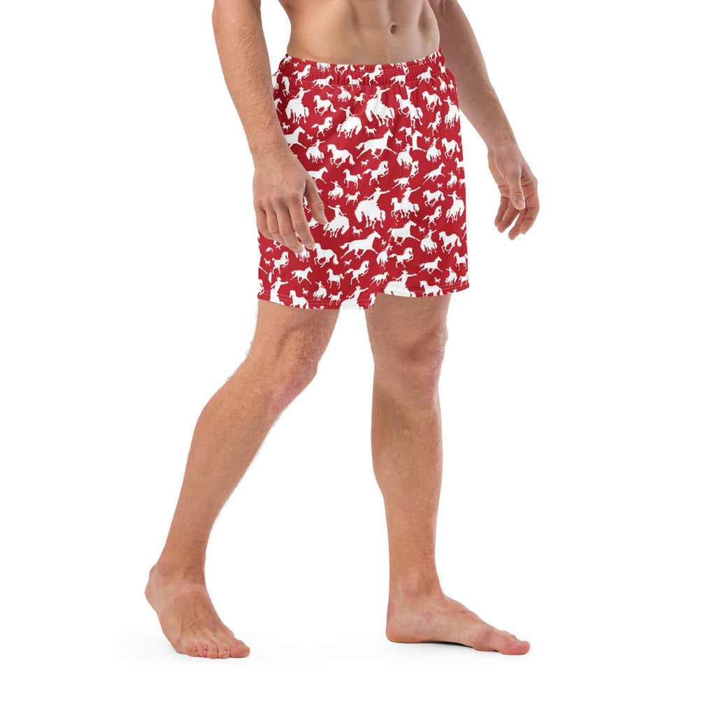 Baha Ranch Yeehaw Red Rodeo Cowboy Men's Swim Trunks by Baha Ranch Western Wear - product image 4