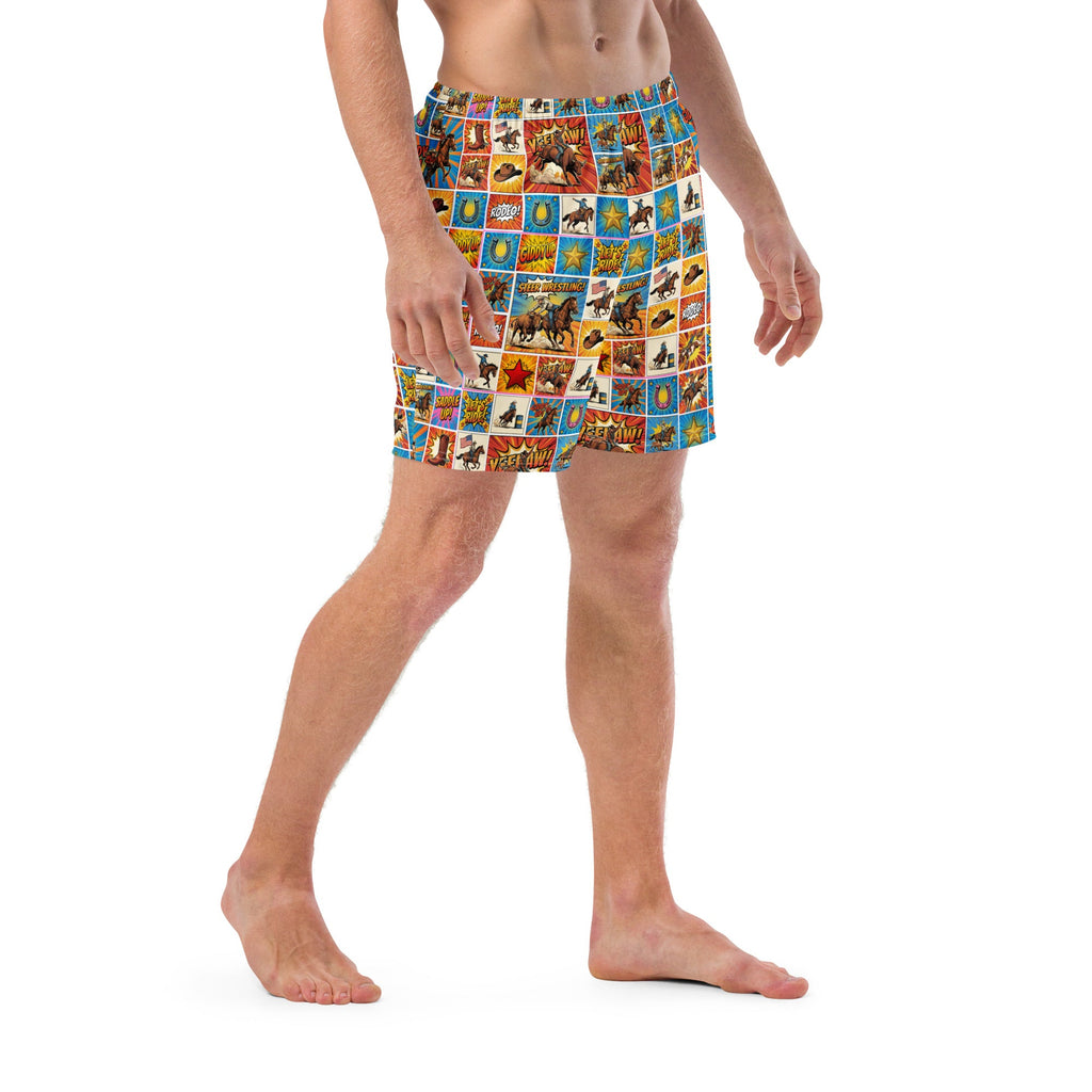 Baha Ranch Yeehaw Comic Corral Rodeo Swim Trunks by Baha Ranch Western Wear - product image 4