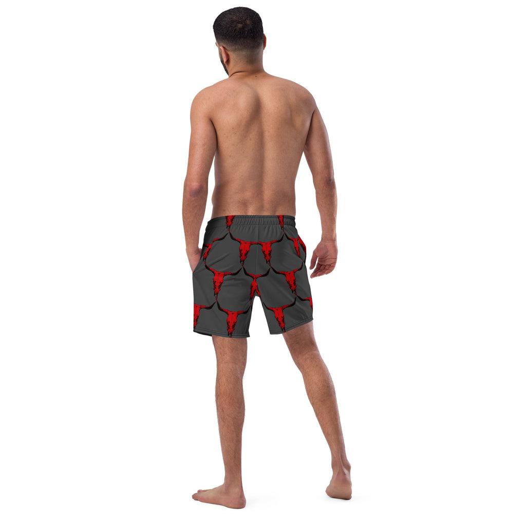Baha Ranch Yeehaw Red Bull Skull Men's Swim Trunks by Baha Ranch Western Wear - product image 7