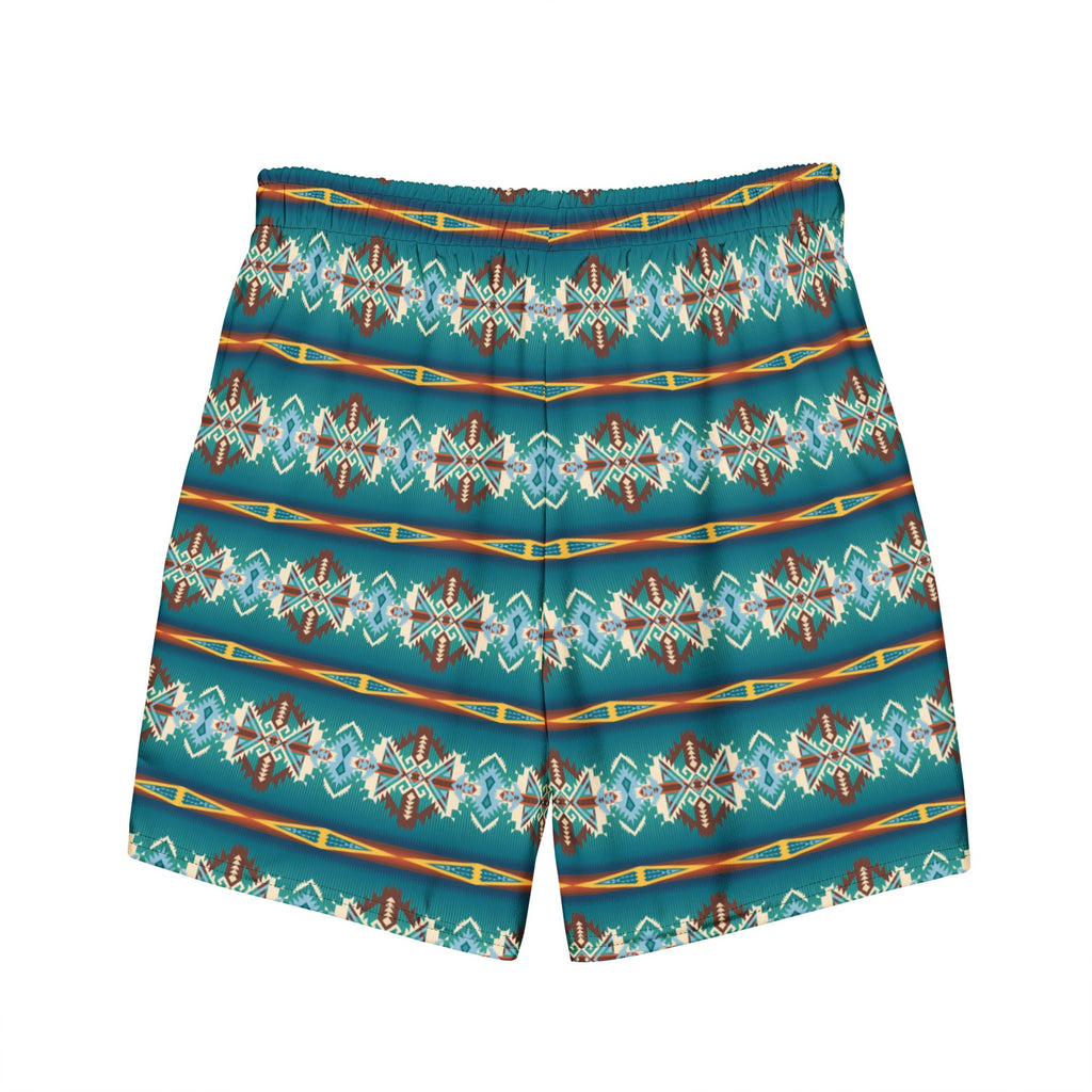 Baha Ranch Yeehaw Teal Aztec Blanket Print Mens Swim Shorts by Baha Ranch Western Wear - product image 6