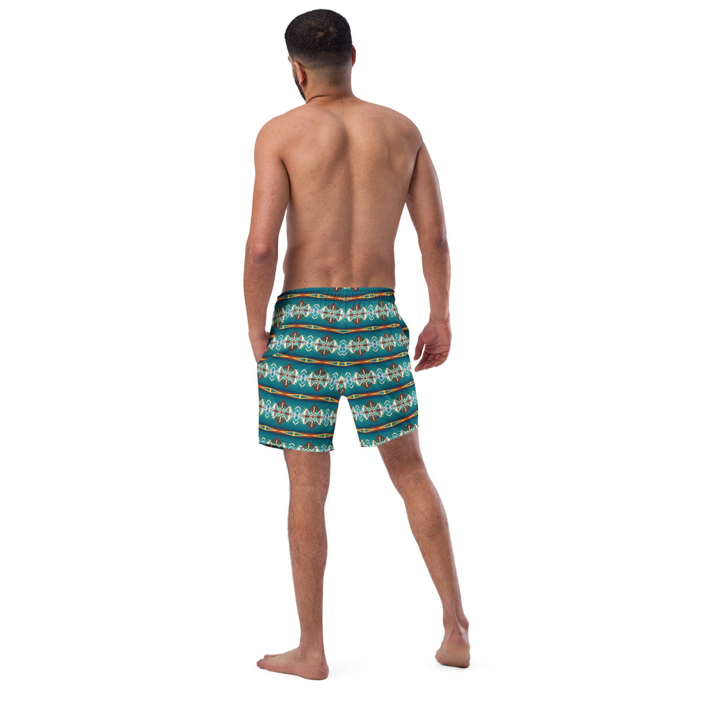 Baha Ranch Yeehaw Teal Aztec Blanket Print Mens Swim Shorts by Baha Ranch Western Wear - product image 10