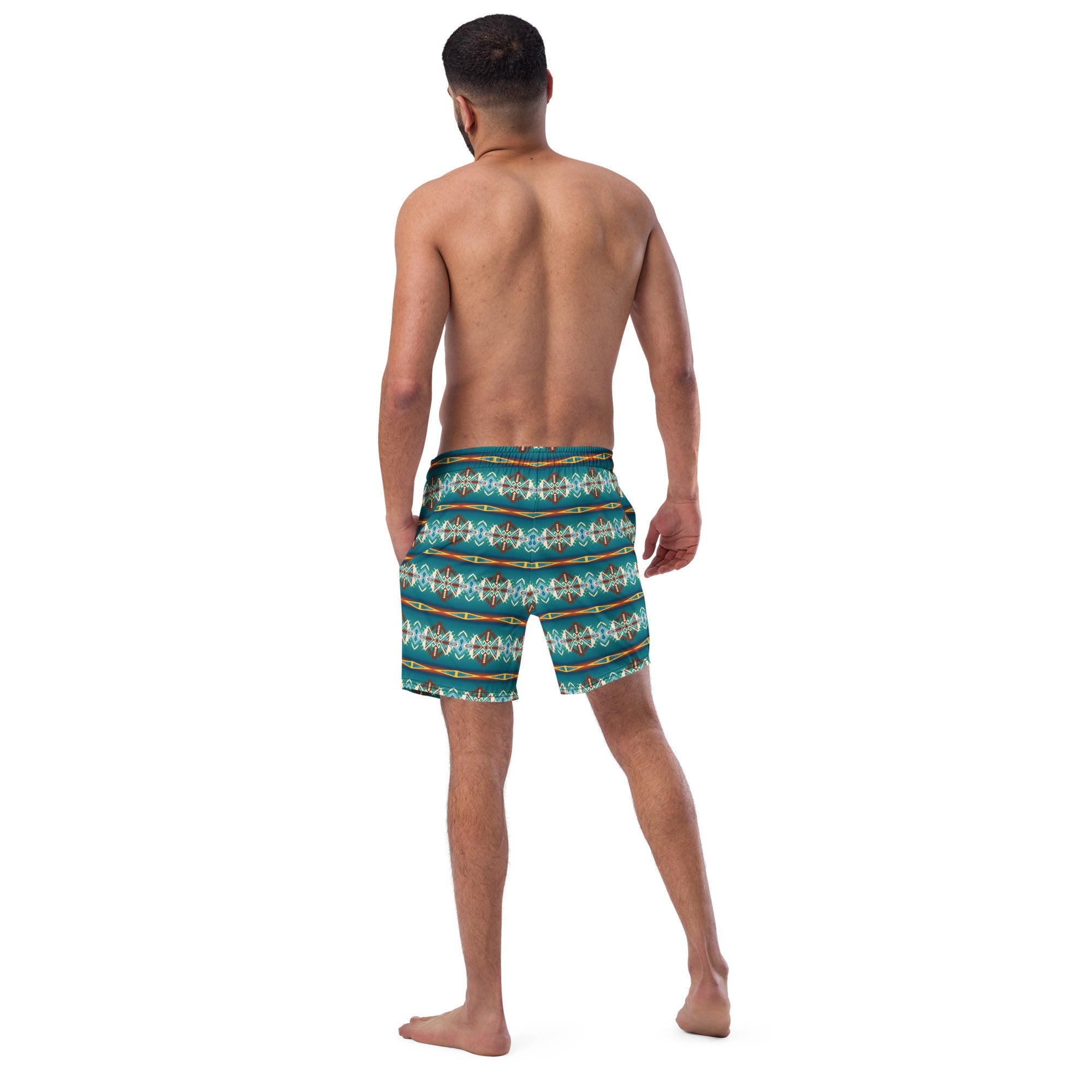 Baha Ranch Yeehaw Teal Aztec Blanket Print Mens Swim Shorts by Baha Ranch Western Wear - product image 10