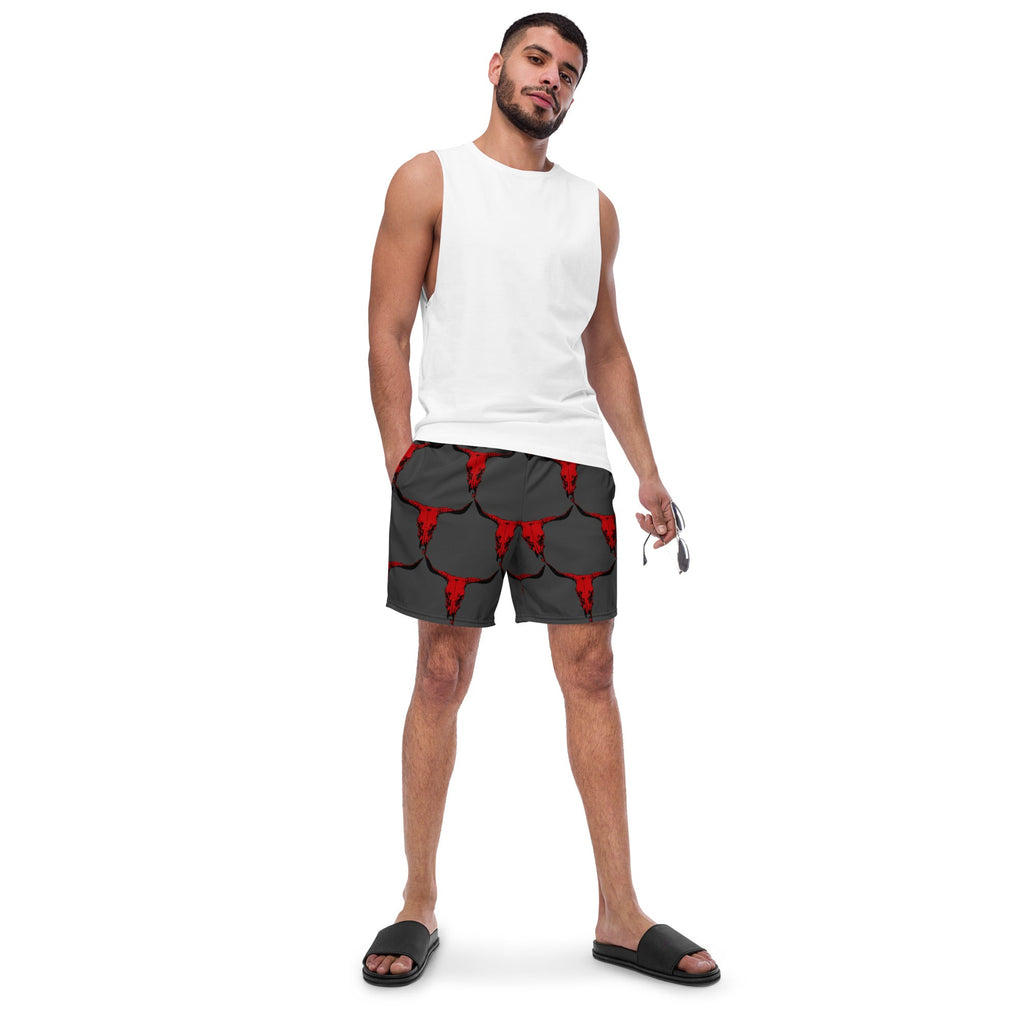 Baha Ranch Yeehaw Red Bull Skull Men's Swim Trunks by Baha Ranch Western Wear - product image 4