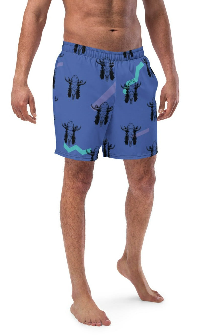 Baha Ranch Yeehaw Mullet Cowboy Men's Swim Trunks by Baha Ranch Western Wear