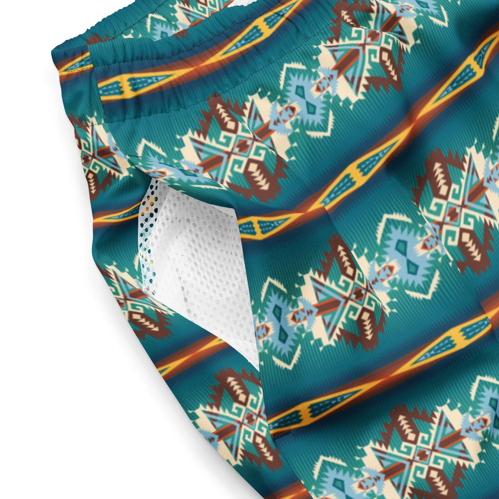 Baha Ranch Yeehaw Teal Aztec Blanket Print Mens Swim Shorts by Baha Ranch Western Wear - product image 8