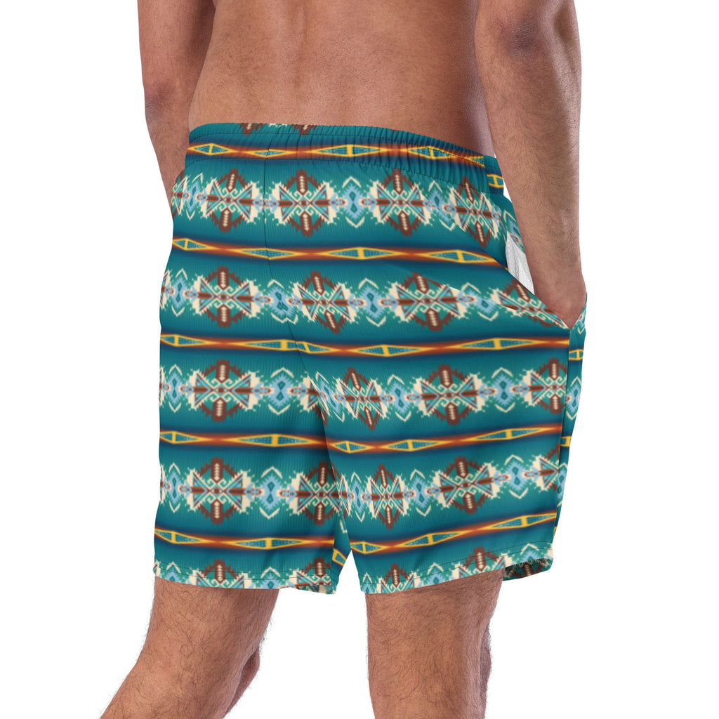 Baha Ranch Yeehaw Teal Aztec Blanket Print Mens Swim Shorts by Baha Ranch Western Wear - product image 3