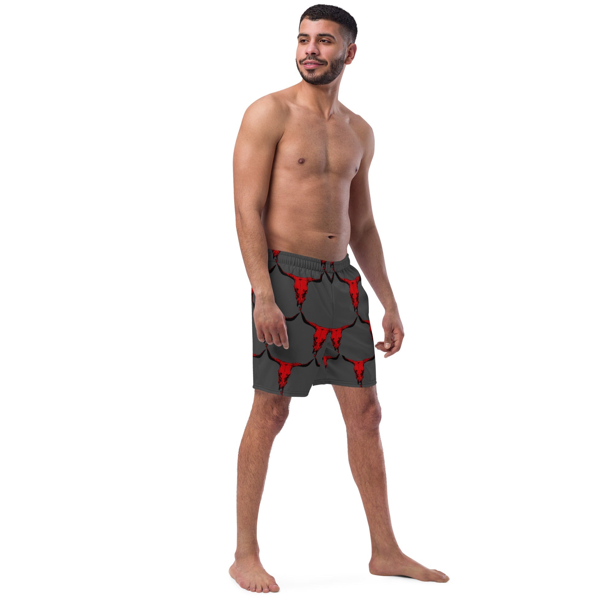 Baha Ranch Yeehaw Red Bull Skull Men's Swim Trunks by Baha Ranch Western Wear - product image 5