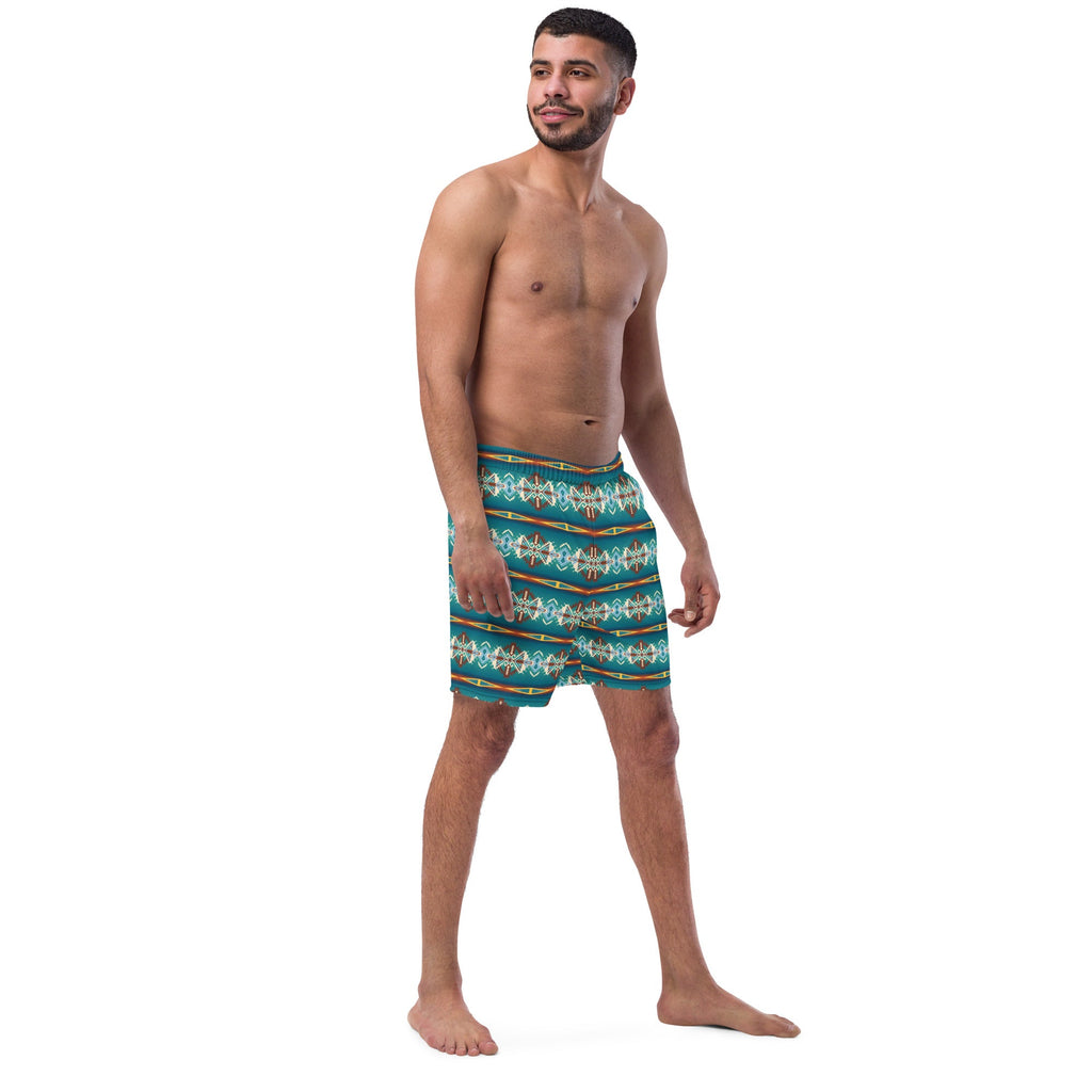 Baha Ranch Yeehaw Teal Aztec Blanket Print Mens Swim Shorts by Baha Ranch Western Wear - product image 4