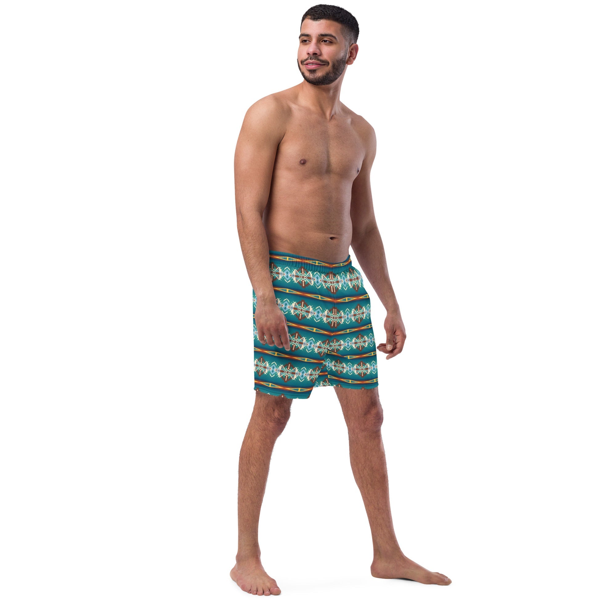 Baha Ranch Yeehaw Teal Aztec Blanket Print Mens Swim Shorts by Baha Ranch Western Wear - product image 4