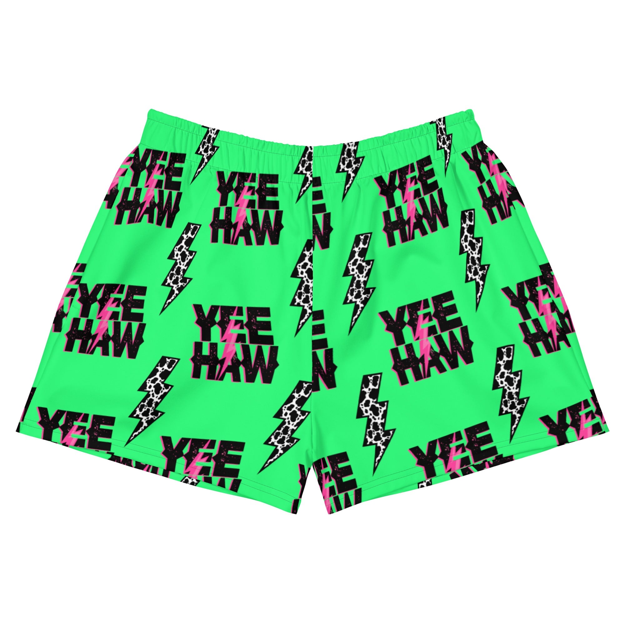 Baha Ranch Neon Yeehaw Women’s Athletic Shorts by Baha Ranch Western Wear