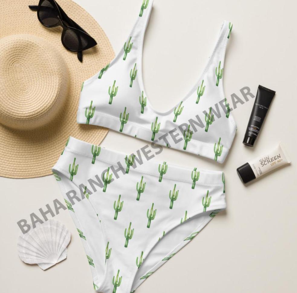 Yeehaw All Over Cactus Bikini by Baha Ranch Western Wear