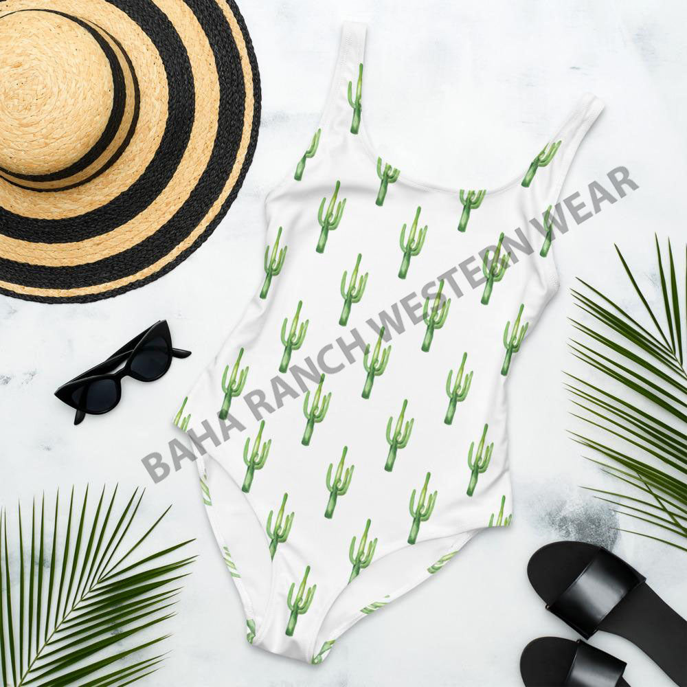 Yeehaw Cactus One Piece Swim Suit by Baha Ranch Western Wear