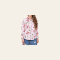American Darling 100% Satin Cotton Western Shirt – Soft Pink Cowgirl Rodeo Print Button Down Top