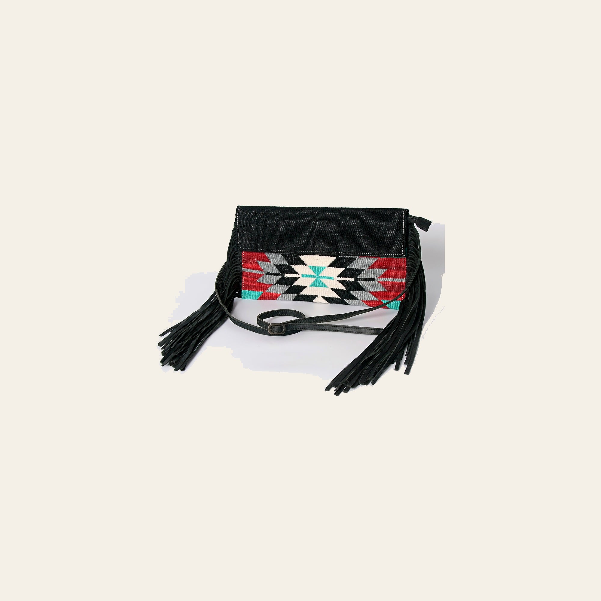 American Darling Western Crossbody Bag with Fringe | Hand Woven Saddle Blanket & Genuine Leather Purse | Small Shoulder Bag for Women