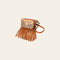 American Darling Western Leather Fanny Pack for Women – Hand-Tooled Genuine Leather Belt Bag with Long Fringe and Adjustable Strap