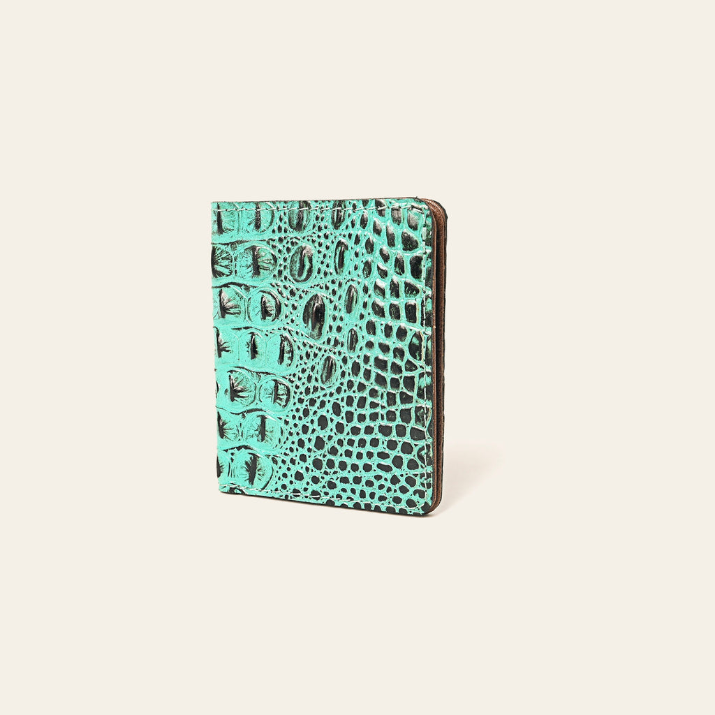 American Darling Western Wallet Bag for Women – Genuine Leather Crocodile Embossed Compact Design with Multiple Card Slots
