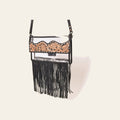 American Darling Clear Western Crossbody with Fringe – Hand-Tooled Genuine Leather Bag