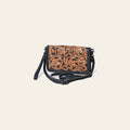 American Darling Small Western Crossbody Bag with Tooled Leather Flap | Woven Body, Wristlet Strap & Multi-Pocket Interior
