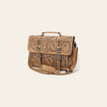 American Darling Western Laptop Briefcase Handcrafted from Hand Tooled Genuine Leather | Floral Carved Flap & Basketweave Body
