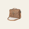 American Darling Western Laptop Briefcase Handcrafted from Hand Tooled Genuine Leather | Floral Carved & Concho Accent Work Bag