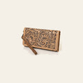 American Darling Western Trifold Wallet Handcrafted from Hand-Tooled Genuine Leather | Floral Carved Organizer with Detachable Wristlet