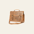 American Darling Western Hand-Tooled Genuine Leather Briefcase Bag with Floral Carving – Durable Work & Travel Organizer