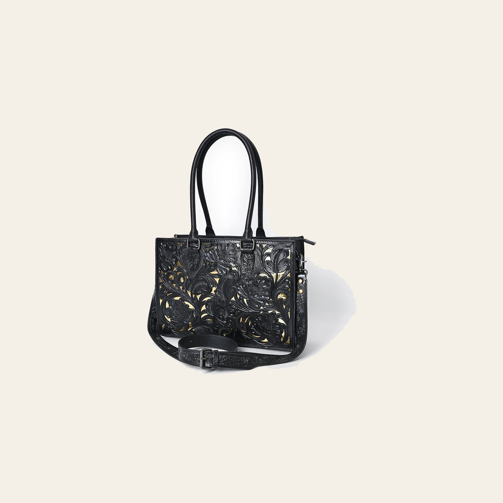 American Darling Hand-Tooled Genuine Leather Western Tote Bag for Women | Floral Carved Full-Grain Leather Tote | Everyday Carry Tote