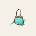 Western Leather Tote Bag with Hand-Tooled Floral Panel Buckstitched Full Grain Leather Fringe Tote by American Darling