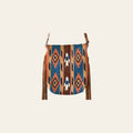 American Darling Messenger Bag Western Hand Woven Saddle Blanket Genuine Leather Crossbody with Fringes and YKK Zipper
