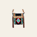 American Darling Large Cross body Bag - Western Genuine Leather Hand Tooled Floral Purse with Woven Saddle Blanket & Fringe