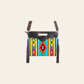 American Darling Signature Cross Body Bag Handcrafted from Woven Saddle Blanket & Hand Tooled Genuine Leather with Fringes