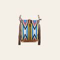 American Darling Large Cross body Bag, Hand Woven Saddle Blanket with Fringes, Vegetable-Tanned Full Grain Leather Purse